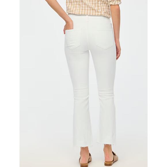 NWT J.Crew Flare Crop White Jean In Signature Stretch Size 34 - Picture 2 of 8